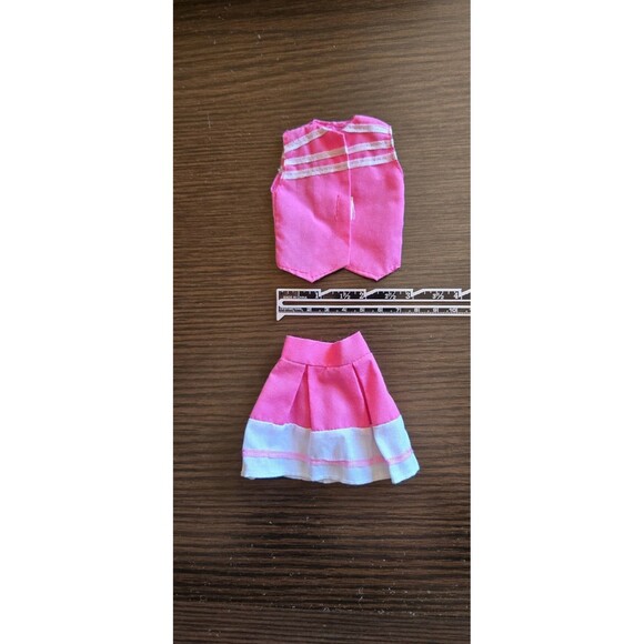 Vintage 80s Barbie Clone Mod Outfit Fashion Doll Skirt Top Vest Socks 4pc Tennis - Picture 9 of 10
